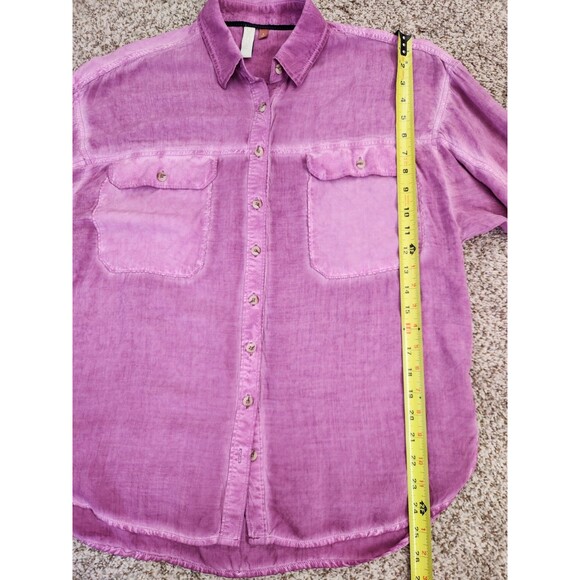 PILCRO By Anthropologie Joelle Relaxed Mulberry Purple Button Down Blouse Size S - Picture 8 of 8